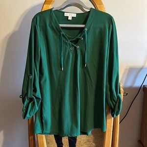 Michael Kors lace up cuffed shirt